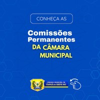 Confira as Comissões Permanentes da Câmara Municipal.